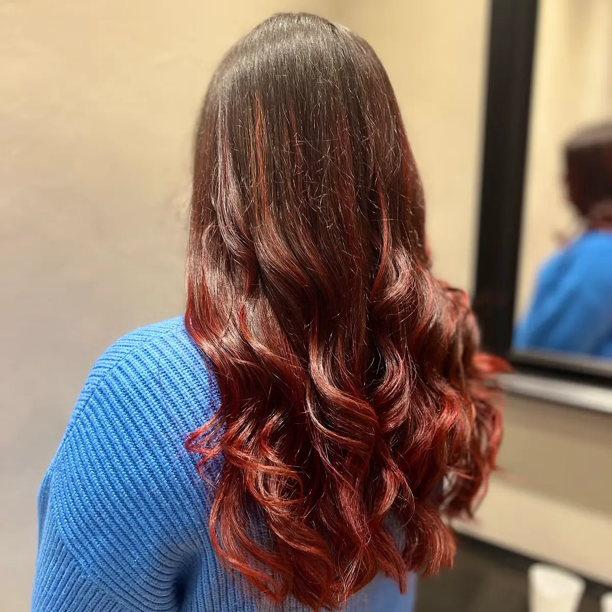 Red auburn balayage — Mai Beauty